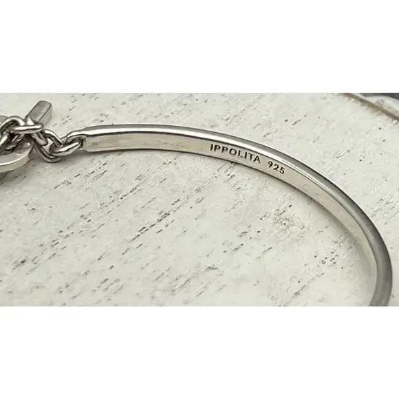 Ippolite 925 Crystal Quartz & Mother Of Pearl Chain Bracelet 12.35G / 6 In - Picture 6 of 10